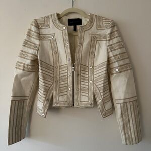 BCBGMaxAzria Off White Asher Embellished Blazer